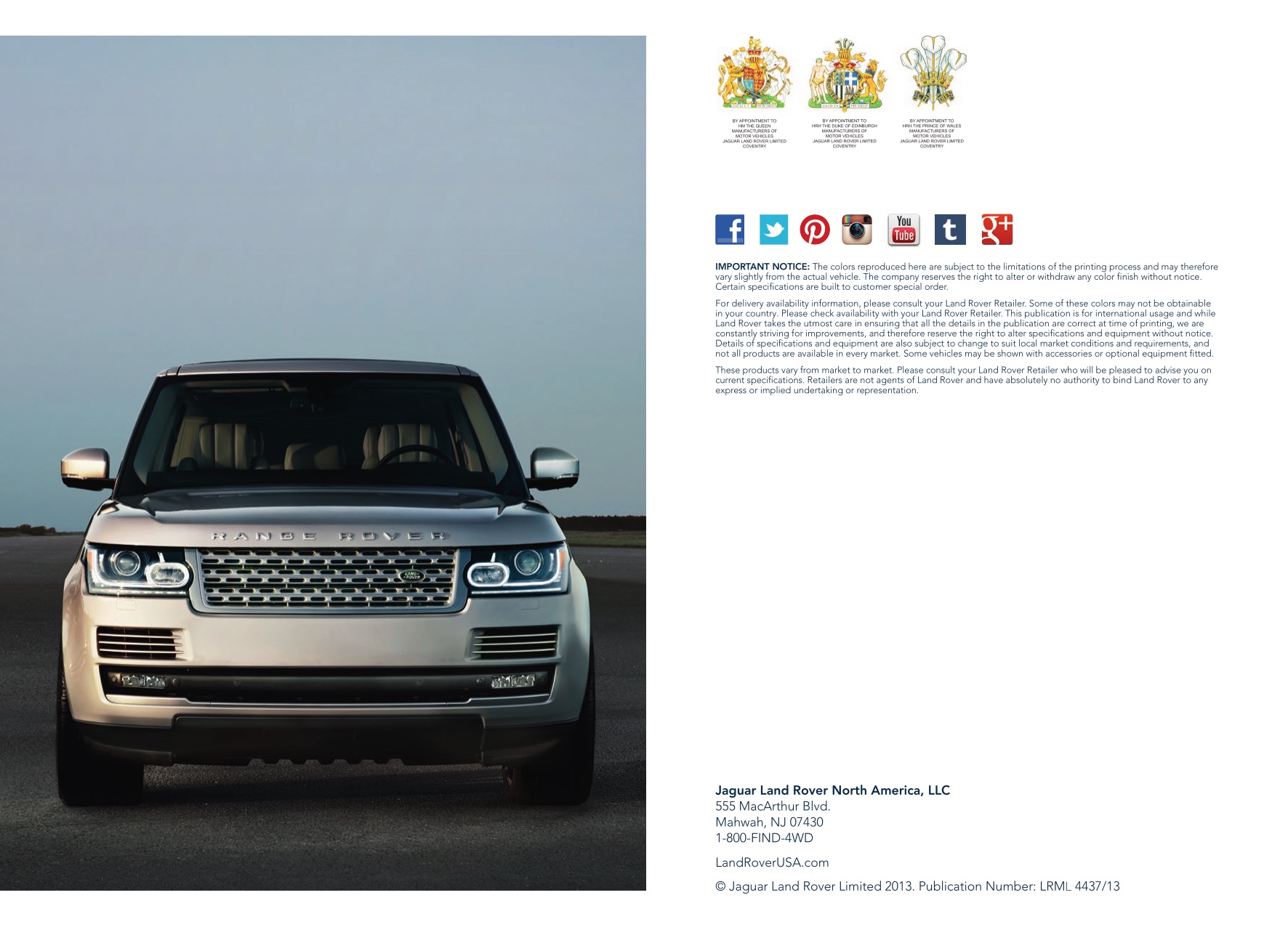2014 Range Rover Brochure Page 72